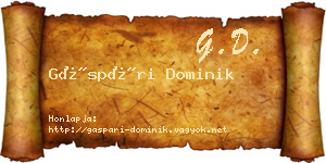 Gáspári Dominik névjegykártya
